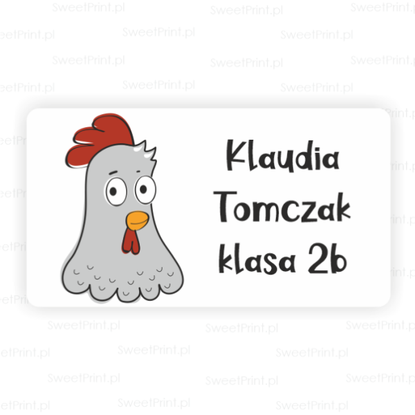 Naklejki z kogutem - naklejki dla dzieci na książki i zeszyty- SweetPrint.pl