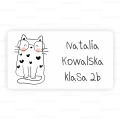 Naklejki na zeszyty  z kotem - na książki i zeszyty- SweetPrint.pl