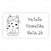 Naklejki  z kotem - na zeszyty szkolne