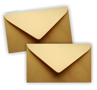 Złota  koperta  mini 5,8 x 10,2 cm / 10 szt