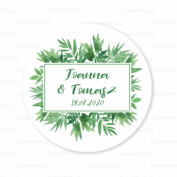 Naklejki ślubne TROPICAL personalizowane