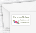 naklejki adresowe z kwiatami