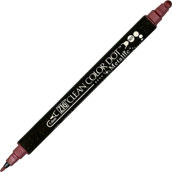 Kuretake Clean Color Dot - dwustronny pisak metaliczny w kolorze czerwonym- SweetPrint.pl