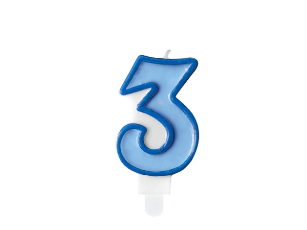 Świeczka urodzinowa w kształcie trójki- SweetPrint.pl