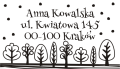 drewniany stempel z adresem