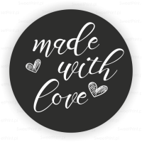 Naklejki MADE WITH LOVE czarne
