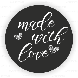 Naklejki MADE WITH LOVE czarne