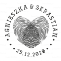 stempel z sercem z odcisków palców