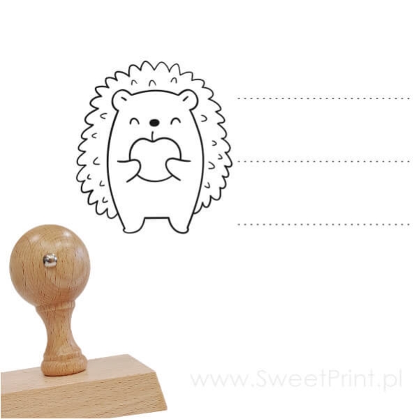 stempel / pieczątka z jeżem - stempel szkolny - SweetPrint.pl