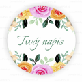 Okrągłe naklejki ślubne z kwiatami - SweetPrint.pl