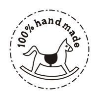 Drewniany stempel KONIK NA BIEGUNACH "100% handmade"