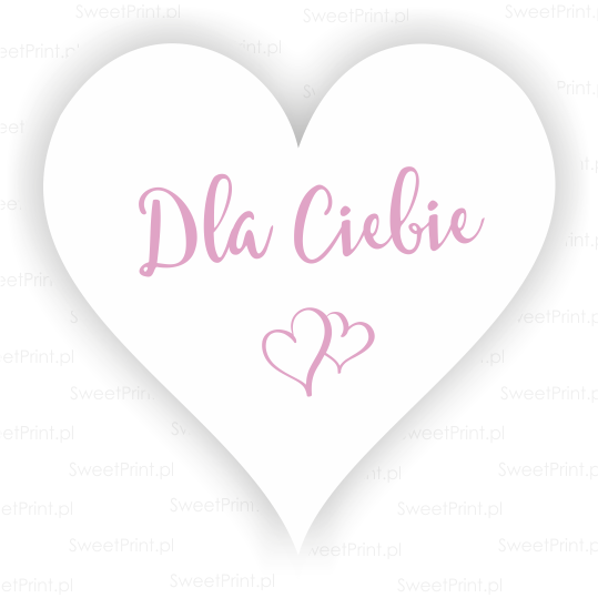 naklejki w kształcie serca z napisem Dla ciebie