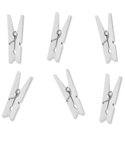 Klamerki drewniane - białe - 3 cm / 20 szt