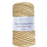 Sznurek papierowy z drucikiem ZŁOTY, 25m