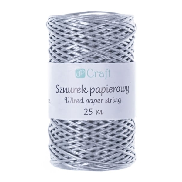 Srebrny sznurek papierowy - SweetPrint.pl