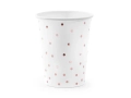 Papierowe kubeczki w kropeczki  w kolorze różowego złota - SweetPrint.pl