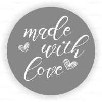 Naklejki MADE WITH LOVE szare
