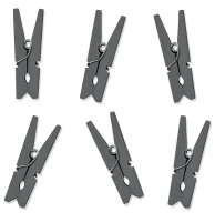 Klamerki drewniane - szare- 3,5 cm / 10 szt