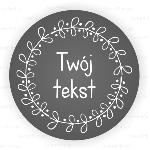 czarne personalizowane naklejki z Twoim tekstem