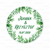 Naklejki ślubne TROPICAL personalizowane