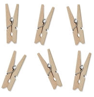 Klamerki drewniane - naturalne - 3,5 cm / 10 szt