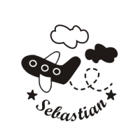 Drewniany stempel imienny  - pieczątka SAMOLOCIK