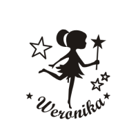 Drewniany stempel imienny  z wróżką