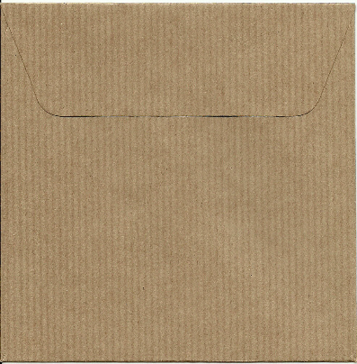 Koperta EKO z szarego papieru prążkowanego. Rozmiar 12,5 x 12,5  cm - na płytę CD.