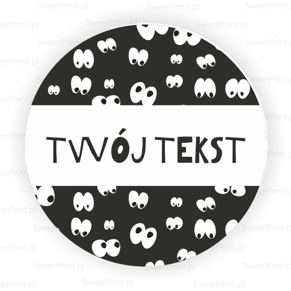 czarne naklejki na halloween z oczami - SweetPrint.pl