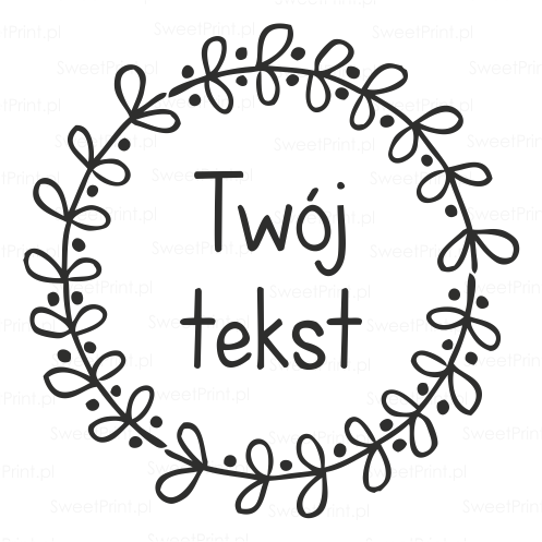 personalizowany stempel z wiankiem