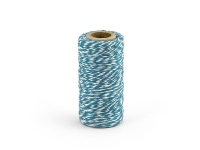 Cienki sznurek bawełniany biało - niebieski