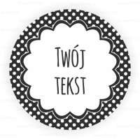 Personalizowane naklejki w kropeczki - CZARNE