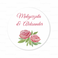Personalizowane naklejki ślubne WATERCOLOR ROSES