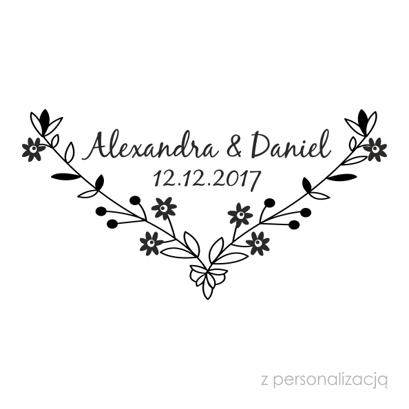 PERSONALIZOWANA pieczątka ślubna do oznaczania kopert