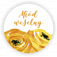 Naklejki /  etykietki na słoiczki z miodem YELLOW FLOWER