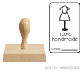 stempel handmade z miejscem na cenę