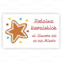 Świąteczne naklejki adresowe z piernikiem - CHRISTMAS FUN