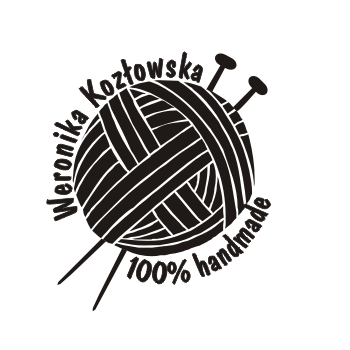 osobista pieczątka z kłębkiem wełny i drutami