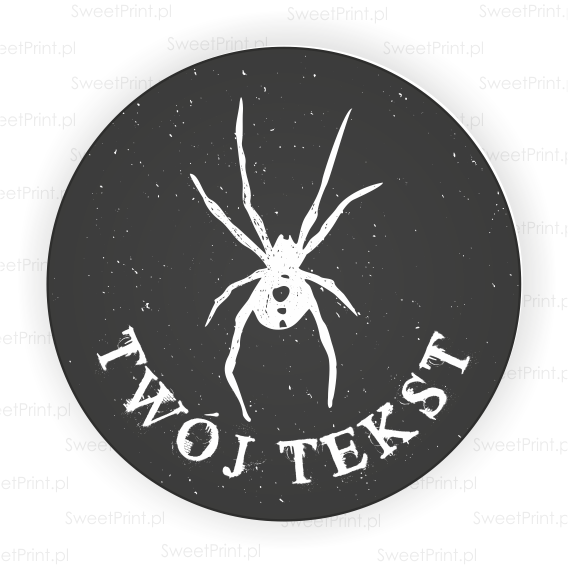 Personalizowane naklejki na halloween z pająkiem - SweetPrint.pl