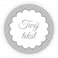 Personalizowane naklejki w kropeczki - SZARE