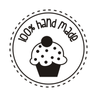 Drewniana pieczątka - stempel  CUPCAKE "100% handmade"