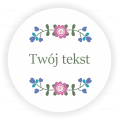 personalizowane naklejki z kwiatami i własnym tekstem