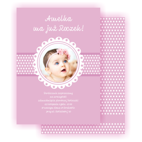 personalizowane zaproszenia na roczek