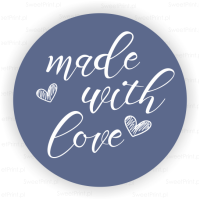 Naklejki MADE WITH LOVE granatowe