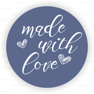 Naklejki MADE WITH LOVE granatowe