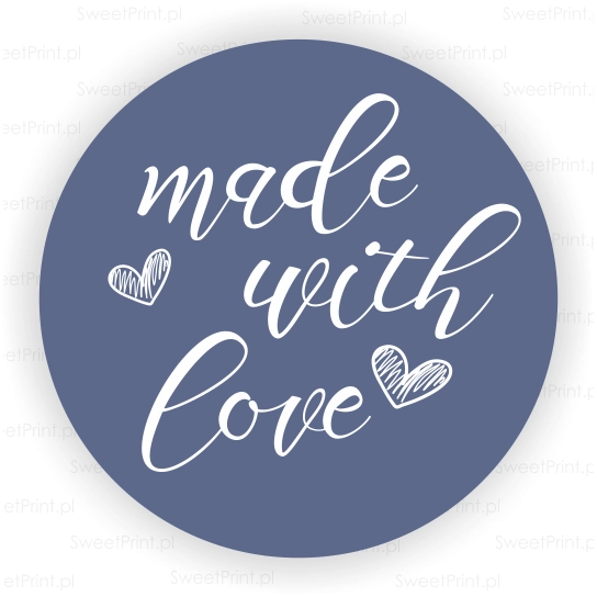 naklejki z napisem made with love