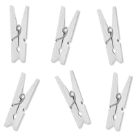 Klamerki drewniane - białe - 3,5 cm / 10 szt