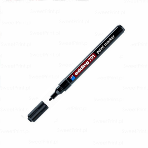 Czarny  marker lakierowy - końcówka  1-2 mm