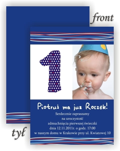 zaproszenia na roczek - SweetPrint.pl