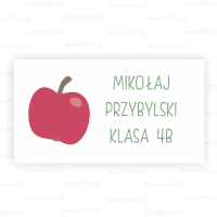 Naklejki szkolne RED APPLE - prostokątne